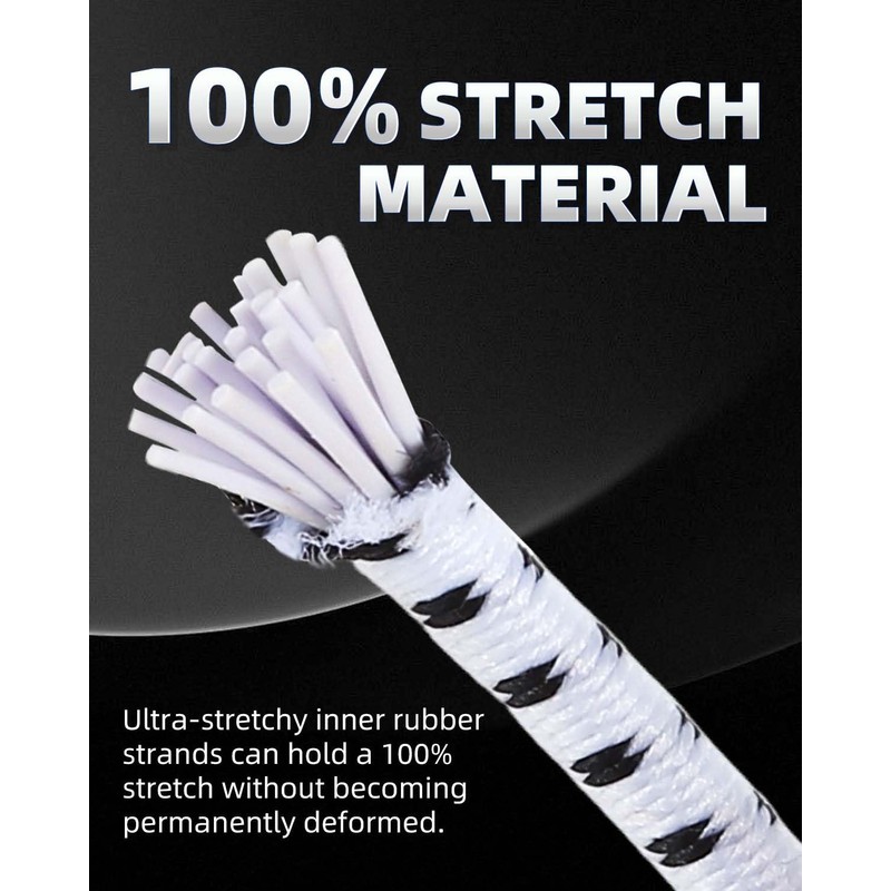 Bungee Cord 1/8 Inch x 200 Feet - White with