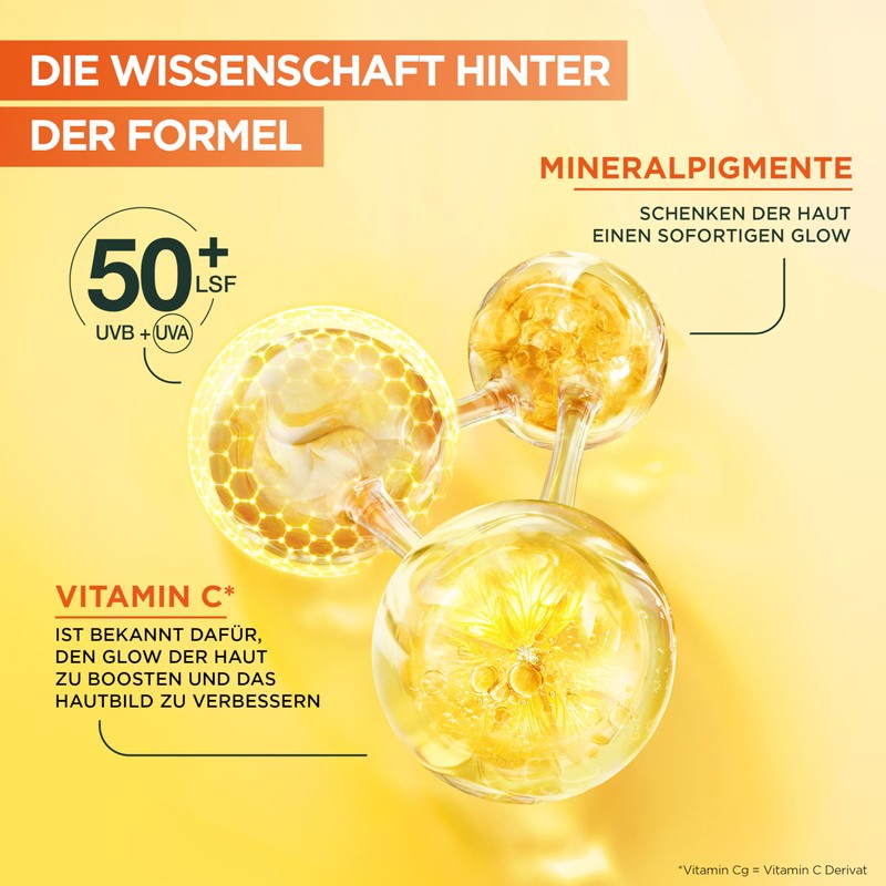 Garnier Vitamin C Daily Sun Fluid, SPF 50+, Protects and
