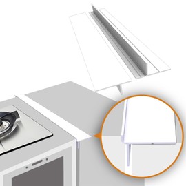 Foldable Stove Gap Filler Kitchen Counter Range Guards 25inch,Silicone Stove Gap Covers Electric Stoves Gap Filler Oven Side Sealing Strip Between Countertop and Stovetop Pack 2 (White)