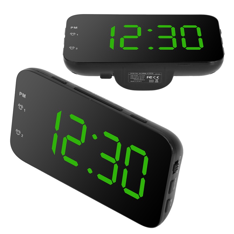 LED Digital Alarm Clock Portable Desk Clock with Snooze for