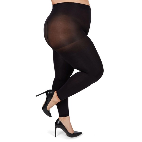 MeMoi Plus Size Curvy Super Matte Control Top Footless Tights
