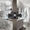 CLCTK Crystal Glass Door Knobs Interior with Lock, Privacy Bathroom