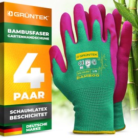 GRÜNTEK Bamboo Gardening Gloves - Breathable, Flexible Protective Gloves for Gardening, Crafts and Multipurpose Use with Thermal Protection and Non-Slip Grip, Sustainable