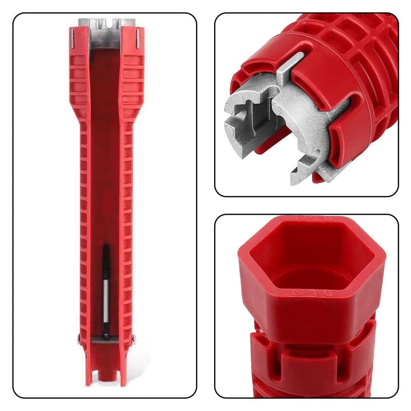 Qegtnk Faucet Installation Tool 8 in 1 Water Pipe Spanner