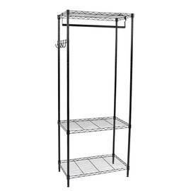 Apollo Hardware 3-Shelf Wire Shelving Garment Rack 14"x24"x60" (Black)