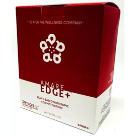 Amare Edge Plant Based Nootropic Powder Drink for Endurance and Motivation, Watermelon, 30 Servings