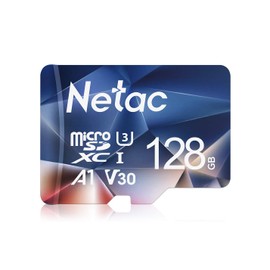 Netac P500 Micro SD Card, 128 GB, MicroSDXC, Read, 100 MB/s U3, V30, 4K, Full HD, Video Capture, Nintendo Switch Operation Confirmed, High Speed Memory Card, TF Card, Exfat IPX7 Waterproof,
