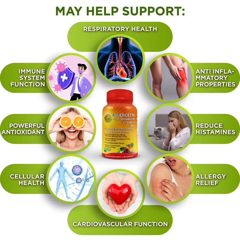 Quercetin with Bromelain Vitamin C and Zinc Enriched with Organic
