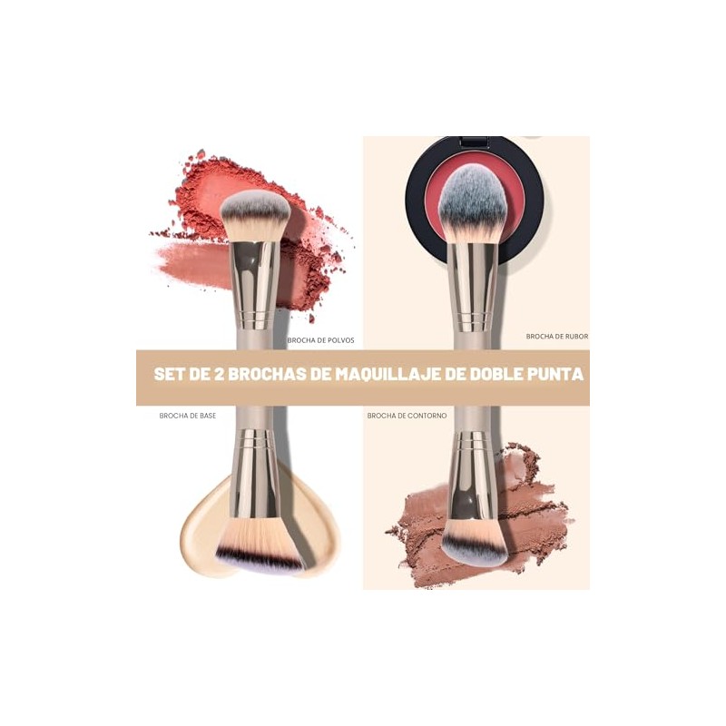 Dpolla, brochas de maquillaje para base, 2 unidades, brochas de