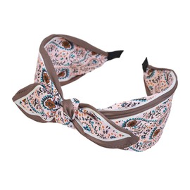 TQUXNGA Haarreif mit Blumendruck, für Yoga, Sport, zartes Haarband mit Schleife, für Damen, Teenager, zum Waschen des Gesichts, Haar-Accessoire