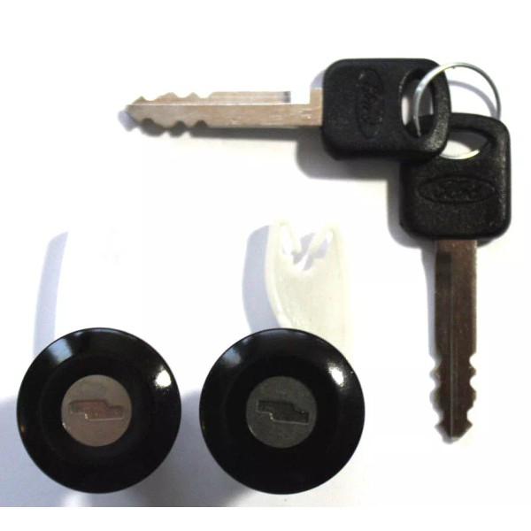 Lockcraft NEW PAIR FORD BLACK DOOR LOCK KEYED CYLINDER W/2