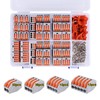 115 PCS Lever Wire Electrical Connectors Nuts Kit with Bases&Screws