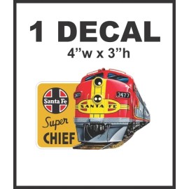 Santa Fe SantaFe Super Chief Railroad Rail Road Lines Company Decal  Very Nice!