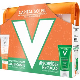 KIT CAPITAL SOLEIL PROTECCIÓN SOLAR ROSTRO MATIFICANTE+GEL LIMPIADOR VERANO 23