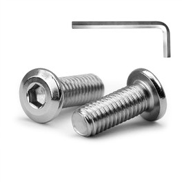MINHER 10 Sets M5 x 20 mm Screws Flat Head Screws A2 V2A Stainless Steel Flat Head Allen Screws for Furniture (with Allen Key)