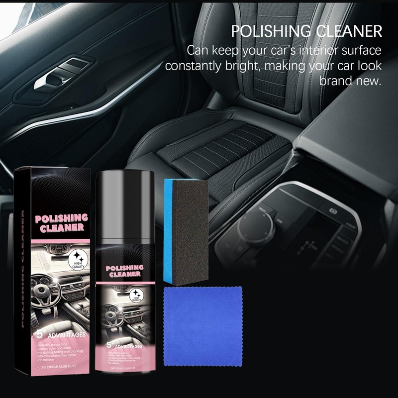 Polishing Cleaner Car Interior Spray,Car Interior Cleaner Spray(2PCS)