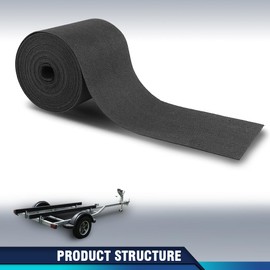 PIT66 9in x 50ft Boat Trailer Bunk Carpet, Black Outdoor Ribbed Marine Carpet Bunk for Boat Trailer Runner Boat Lift Bunks