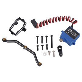 RC Digital Servo Aluminum Alloy Gear 7kg Servo Motor Kit with Servo Mount Bracket Arm Steering Link for Traxxas TRX4M 1/18 RC Crawler Car