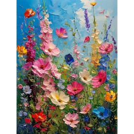 Wild Flowers Diamond Painting,Flowers Diamond Art Kits Adults,5D Diamond Painting Kits,Flower Gem Art Kits Adults and Crafts Home Decor 12x16in