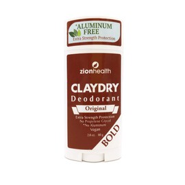 Zion Health Zionhealth Clay Deodorant Original Extra Strength Protection, Bold, 2.5 Oz