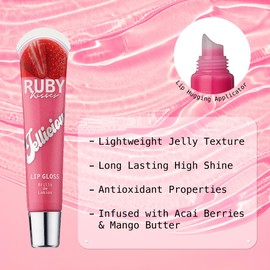 Ruby Kisses Jellicious Mouth Watering Lip Gloss (JLG07&JLG10&JLG13) Long Lasting Shine