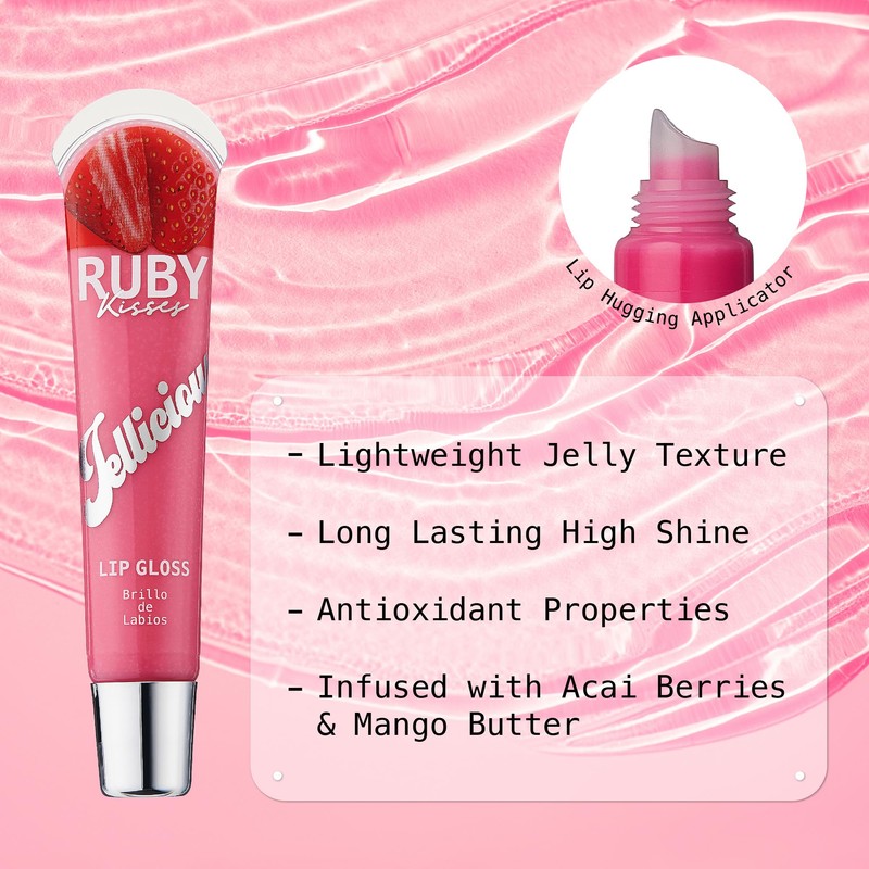 Ruby Kisses Jellicious Mouth Watering Lip Gloss (JLG07&JLG10&JLG13) Long Lasting