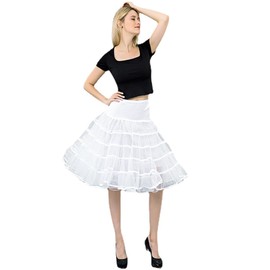 WOWBRIDAL Women's 50s Vintage Petticoat Knee Length Wedding Underskirt Tutu Crinoline Slips