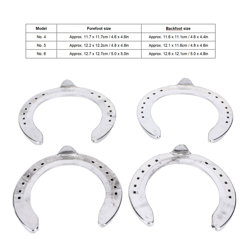 4pcs Horseshoes Aluminum Alloy Light Weight Reliable Practical Horse Riding