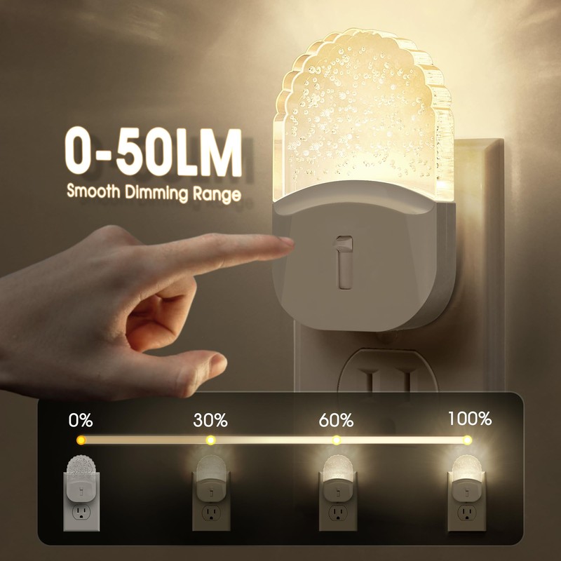 Briignite Bubble Night Light Plug in, LED Acrylic Night Light,
