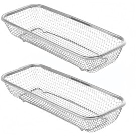 Ceiteo 2Pcs Dishwasher Baskets, Stainless Steel Mesh Drain for Kitchen Small Items, Silverware Utensil Organizing for Chopsticks,Knives,Scoops