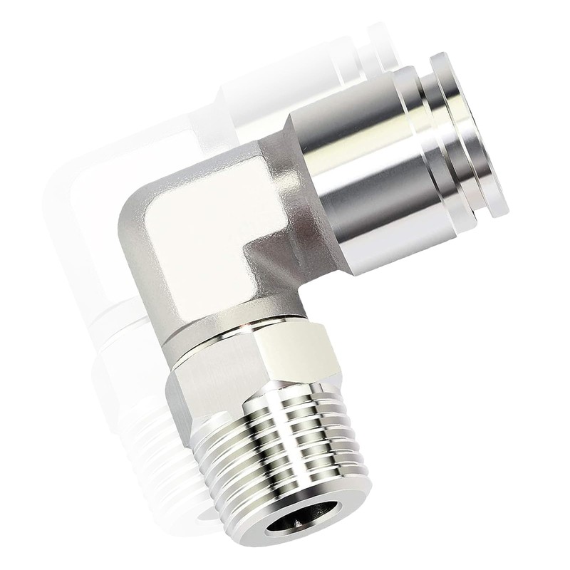 TAILONZ PNEUMATIC PL10-01 2pcs Nickel Plated Male Elbow 0.4 inch
