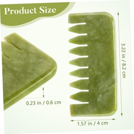 Gatuida 2sets Jade Head Massage Combs Natural Scalp Massager Tools for Hair Loss Prevention Easy to Use Portable for Relaxation Scalp Care 2pcs*2