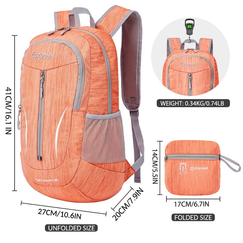 ZOMAKE Foldable Backpack 25L - Lightweight Folding Backpacks Packable Hiking