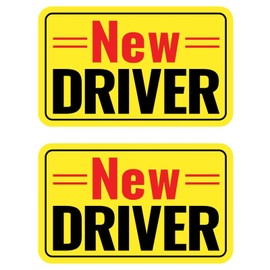 YOKRWO 2 Pack Student Driver Magnet & New Driver Car Magnet - Removable Reflective Stickers No Residue, Essential Safety Stickers for Cars, Magnetic Decal (Red/Black-New)