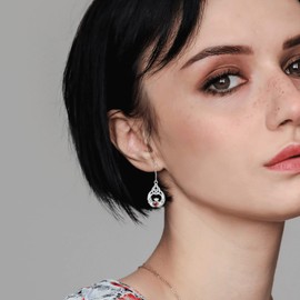 Celtic Knot Earrings Women's Sterling Silver Claddagh Earrings Irish Dangle Earrings Good Luck Celtic Jewellery for Women, Cubic Zirconia