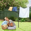 GOCEZIA Outdoor Umbrella Drying Rack, 4-Aluminum Arms Folding Rotary Dryer