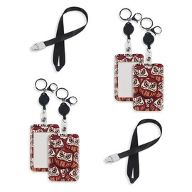 GMYG Anime Motifs ID Card Holder ID Card Holder with Retractable Key Ring, ID Holder with Wheels, Removable Access Cards, ID Card Protection, School Office Supplies