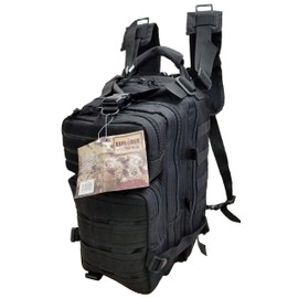 Explorer Tactical Assault Pack - Combat Rucksack - 17" Military MOLLE Backpack 27L - Black