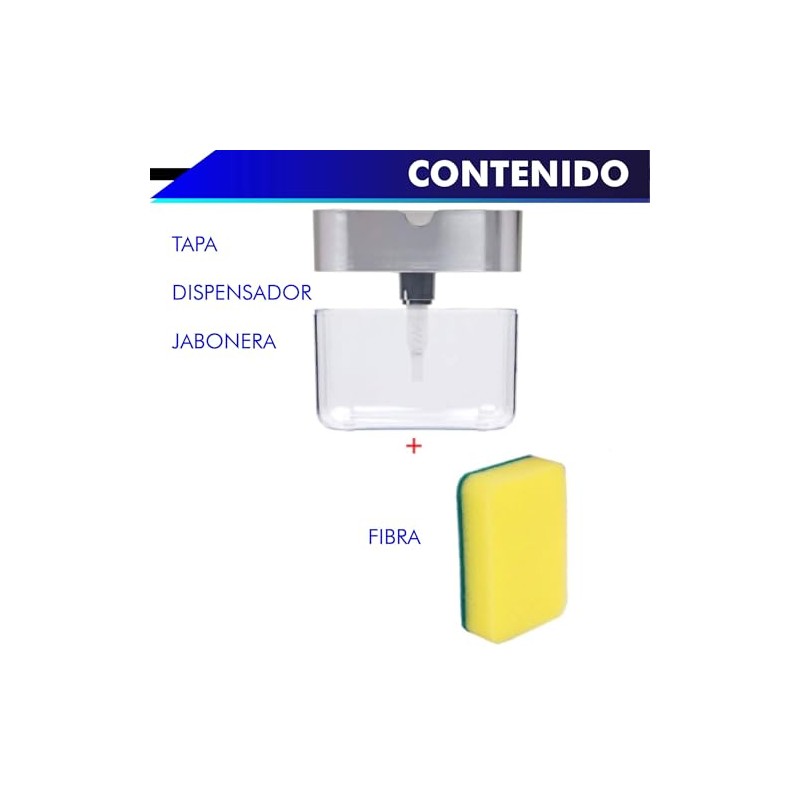 Dispensador de jabón para Cocina con Soporte de Esponja 2