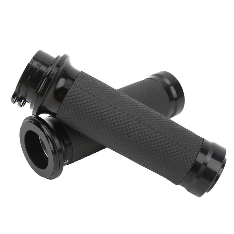 1 Pair 25mm Motocycle Handlebar Grips Black Comfortable Grasp Anodized