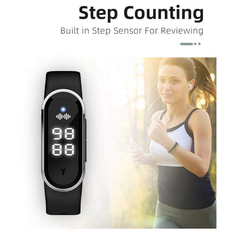 Ultrasonic Mosquito Repellent Watch Silica Gel Rechargeable LED Digital Step