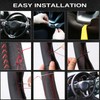 Car Steering Wheel Cover Microfiber Leather Stitch Wheel Wrap Fit