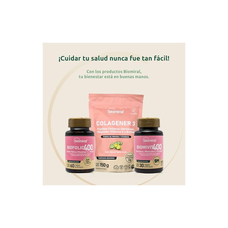 Biomiral Biomivit 400 Multivitamínico Mujer Vitamina B12 Ácido Fólico Omega