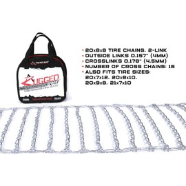 The ROP Shop | Pair of 2 Link Tire Chains 20x9x8, 21x7x10 for Yamaha Rhino Utility Vehicle Quad