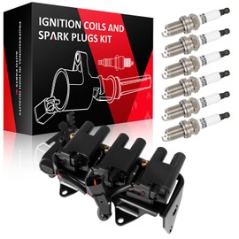 SCITOO 1 ignition coils + 6 iridium Spark Plugs,for Kia for Sportage 2.7L 2005-2010,for Hyundai Tucson 2.7L 2005-2009 UF498 ‎C1501, E998