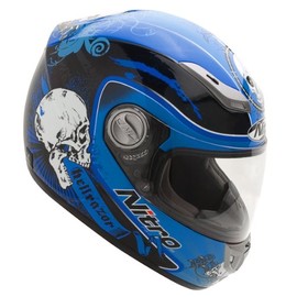 Nitro Hellrazor Full Face Helmet (Blue/Black, X-Large)