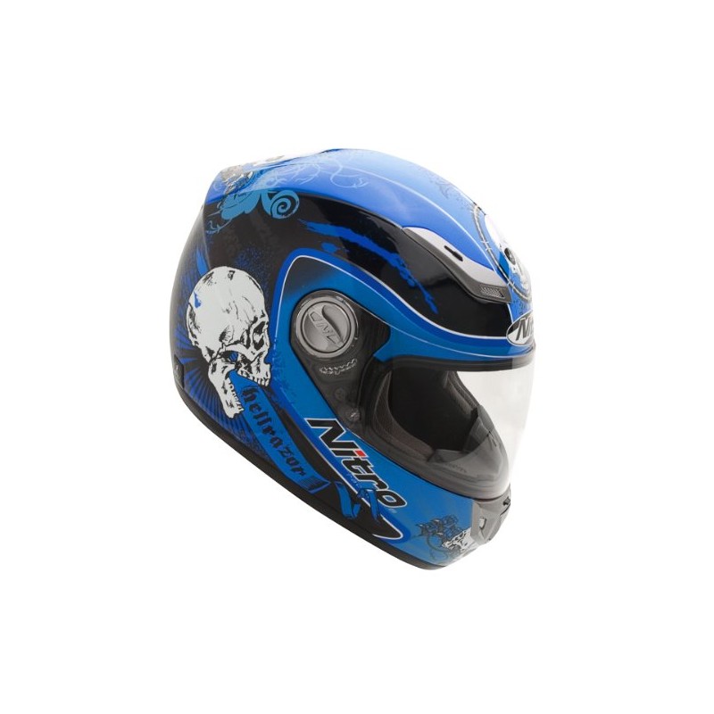 Nitro Hellrazor Full Face Helmet (Blue/Black, X-Large)