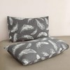 Adam Home Printed Duvet Cover Set (Feather Charcoal King)- Ultra