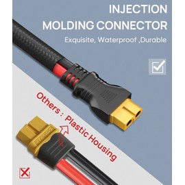 Naponal 12AWG-10ft Advanced Solar to XT60 Charging Cable,Redesign Solar Panel Connector to XT60i Adapter Extension Wire for EF ECOFLOW RIVER DELTA Portable Power Station RV Solar Panel Solar Generator