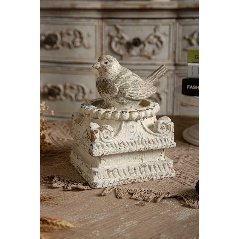 SOFE Column Pedestal Stand for Decoration Display, Distressed White Small